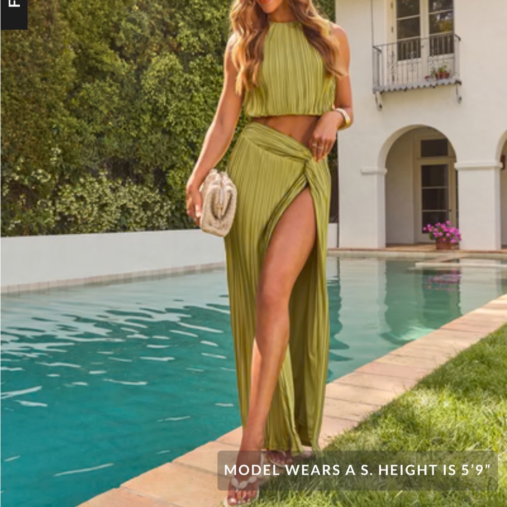 Vici Olive Two-Piece Maxi Dress